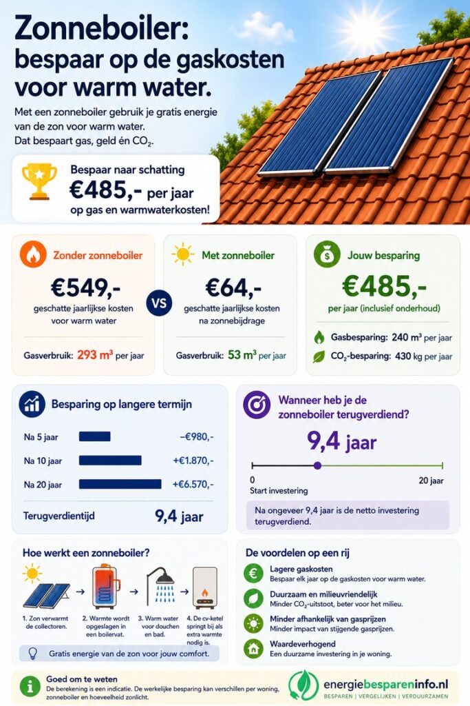 Infographic Zonneboiler Energie Besparen Info