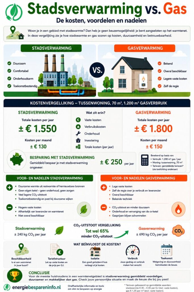 Infographic Stadsverwarming vs Gas